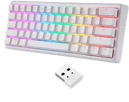 Клавіатура бездротова Motospeed SK66 Gateron Blue RGB White (mtsk66wmb) - мініатюра 2