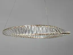 Люстра світлодіодна Diasha 548/600G Вишукана, 72W, золото, кришталевий декор, сучасний стиль для дому - мініатюра 3