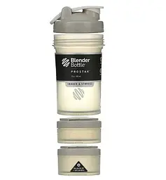 Шейкер спортивний BlenderBottle ProStak 22oz/650 мл з 2-ма контейнерами Grey (PS 22oz Grey) - мініатюра 3