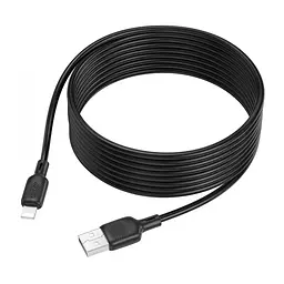 Кабель синхронізації Borofone BX113 Silicone 2.4A USB-A to Lightning 2 м Black (35583_3346746)
