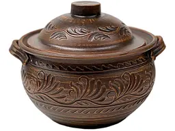 Кашник СЛОВ'ЯНОЧКА 3л з ручками гончарний декор 31432