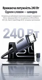 Кабель UGREEN L701 USB-C - USB-C USB 3.2 Gen 2 PD 240 Вт 2 м космічний сірий (95619) - мініатюра 3