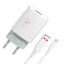 Сетевого зарядного пристрою SkyDolphin SC06T (1USBx2.4A) Білий (SDMZP-000179) + кабель USB Type-C