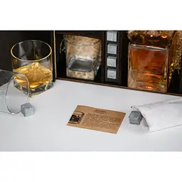 Подарунковий набір Whiskey Stones камені для віскі в дерев'яному пеналі №6 + декантер і 6 склянок Pasabahce + щипці + мішечок - мініатюра 6