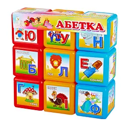 Розвиваючі кубики "Абетка" 06041, 9 шт. в наборі