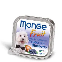Паштет Monge Dog FRUIT Adult з індичкою та чорницею для собак усіх порід 100 гр