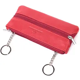 Яскрава шкіряна ключниця на блискавці ST Leather 22557 червона - мініатюра 5