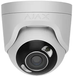 IP-Камера дротова TurretCam HL white, 8мп, 4мм, гібридне підсвічування IR 50м, білий Led 50м, P Ajax teh0015979