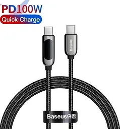 Кабель Baseus Display Cable Type-C to Type-C 100W 2m CATSK-C01 Black