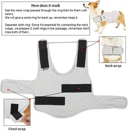 Заспокійливий жилет для собак WanTalk Dog Anxiety Jacket, Light Grey - мініатюра 5