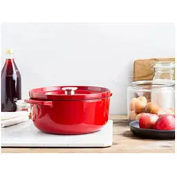 Каструля KitchenAid Cast Iron чавунна з кришкою 26 см 5.2 л червона (CC006060-001) - мініатюра 11