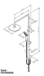 Душова система без змішувача AM.PM Gem ShowerSpot F0790000 - мініатюра 11