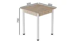 Стіл кухонний Ferrum-decor Агата 75x80x80 Білий ДСП Сан-Марино 16мм (FRD-105635) - мініатюра 3