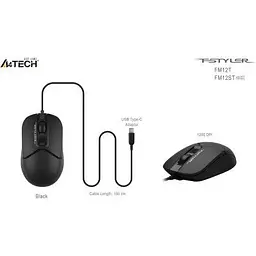 Мишка A4Tech FM12ST USB Black (4711421990271) - мініатюра 9