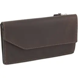 Шкіряне портмоне Elegante, шоколад матовий GRANDE PELLE 20х11х2 см acs0032196 - мініатюра 3