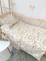 Змінний постільний комплект в дитяче ліжечко 120 x 60 см (наволочка + простирадло + підковдра) BST качечки