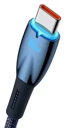 Кабель Baseus Glimmer Series Fast Charging Cable USB to Type-C 100W 1m CADH000403 Blue - мініатюра 2