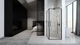 Душова кабіна Rea Abra 90x90 black mat REA-K5502, Чорний матовий, Універсальна, прозорий - мініатюра 3