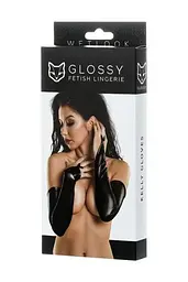 Рукавички Toyfa Kelly Glossy Shiny Wetlook, XL (чорний) - мініатюра 3