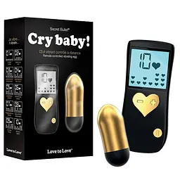 Віброяйце Love To Love Cry Baby Gold, 8 см (чорно-золоте) - мініатюра 2