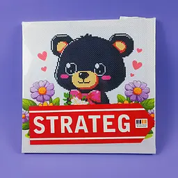 Вишивка хрестиком дитяча Strateg "Ведмедик" р.30*30см AX-304