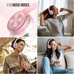 Бездротові навушники-вкладки Bluetooth 5.3, 80 годин відтворення, звукові режими 3EQ, стерео HiFi, рожеве TuneFlux T6  - мініатюра 3