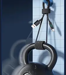 Кабель ESSAGER Enjoy LED Digital Display USB Charging Cable 7 A USB A Type C 2 м Black (EXCT-XYA01-P) - мініатюра 8