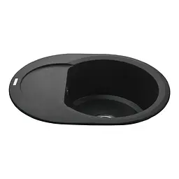 Гранітна мийка Globus Lux Moraine чорний 600x470 мм А0001, Чорний - мініатюра 4