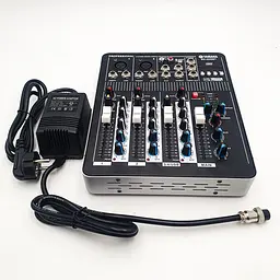 Активний аналоговий пульт мікшерний 4 канальний аудіо підсилювач USB MP3 і Bluetooth UKC Mixer BT 4000 - мініатюра 5