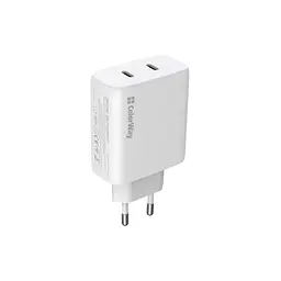 Зарядний пристрій ColorWay GaN Mini 50 Вт порт PD PPS USB (USB-C PD 30 Вт + USB-C PD 20 Вт) білий (CW-CHS050PD-WT)