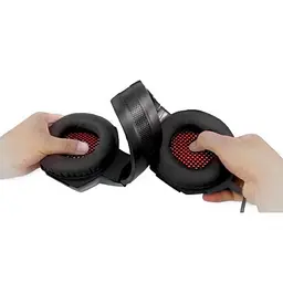 Ігрова гарнітура Real-EL GDX-8000 Vibration Surround 7.1 BackLit Black-Red (EL124100017) (GDX-8000) - мініатюра 4