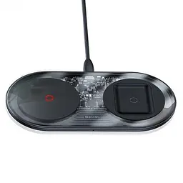 Бездротовий зарядний пристрій Baseus Simple Turbo Edition 2 in 1 (Phone + Watch) 24W TZWXJK-B01 Black - мініатюра 7