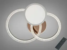 Стельова LED люстра Diasha 8819/500+400+300 золото 95W пульт 3 кільця 3 режими
