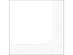 Серветки кольорова SILKEN 20шт паперові 33x33см БІЛІ 3шари