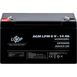 Акумулятор LogicPower AGM 6V (6V/14Ah/84Wh) (4160) [109171] - мініатюра 2
