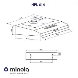 Витяжка плоска MINOLA HPL 614 WH - мініатюра 11