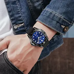 Чоловічий наручний годинник 9276PBKBU Black-Blue Silicone Strap Skmei acs0029808 - мініатюра 3