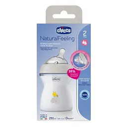 Пляшечка для годування Chicco Natural Feeling силікон середній потік 250мл бежовий (81323.30) - мініатюра 8