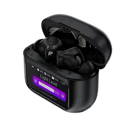 Бездротові навушники Acefast W6 smart screen active noise cancelling true wireless earbuds Black (6974316285687) - мініатюра 3
