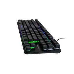 Клавіатура з підсвічуванням RGB чорна мембранна клавіатура ігрова для комп'ютера Keyboard Intro DX-750 - мініатюра 3