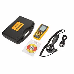 Анемометр-термометр USB 0,3-45м/с, 0-45°C Benetech 14,5x7,2x3,5 см hoz0010073 - мініатюра 2