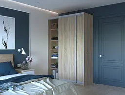 Шафа-купе Doros Сіті Лайт 2 ДСП 150х60х225 см Дуб Cонома (42002012) - мініатюра 6
