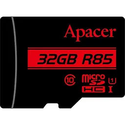 Карта пам'яті Apacer microSDHC 32Gb Class 10 UHS-I/U1 R85 + SD adapter [AP32GMCSH10U5-R] [107522] - мініатюра 2