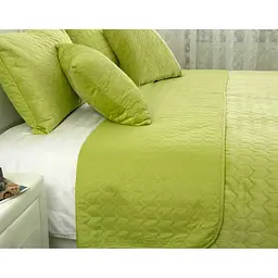 Декоративне покривало Руно VeLour Green banana, 240x220 см, зелений (330.55_Green banana) - мініатюра 3