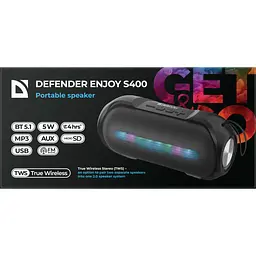 Акустична система 1.0 Defender Enjoy S400 5Вт Light/BT/FM/USB/TF/AUX - мініатюра 4