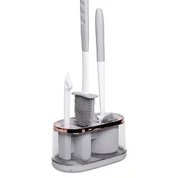 Набір аксесуарів для туалету з підставкою, сірий Household Cleaning Products HP-35015-47G - мініатюра 23