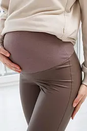 Демісезонні шкіряні лосини для вагітних Koln M (44) Lullababe Мокко - мініатюра 6