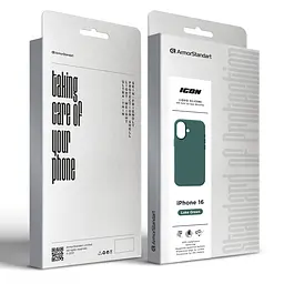 Силиконовый чехол с MagSafe для Apple iPhone 16, ICON2 MagCase, зеленый, противоударный, панель с мягкой подкладкой, защита всего корпуса, поддержка беспроводной зарядки, совместим с защитными стеклами и пленками, ArmorStandart (ARM81313) - мініатюра 10