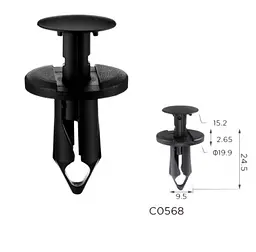 Кліпса розпірні Renault 7701049271 Audi Volkswagen Seat Ford, Chevrolet 21030249 Ford N807389S (C568) - мініатюра 2