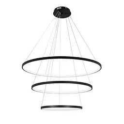 Елегантний підвісний LED-світильник Levistella 7529832-3A BLACK, три кільця 400/600/800 мм, регульована висота